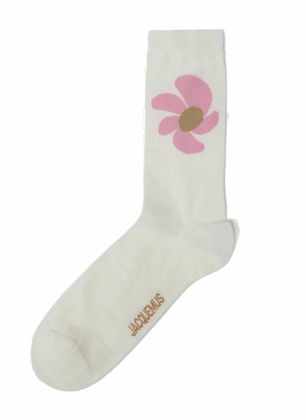 Photo: Les Chaussetes Fleurs Socks in White