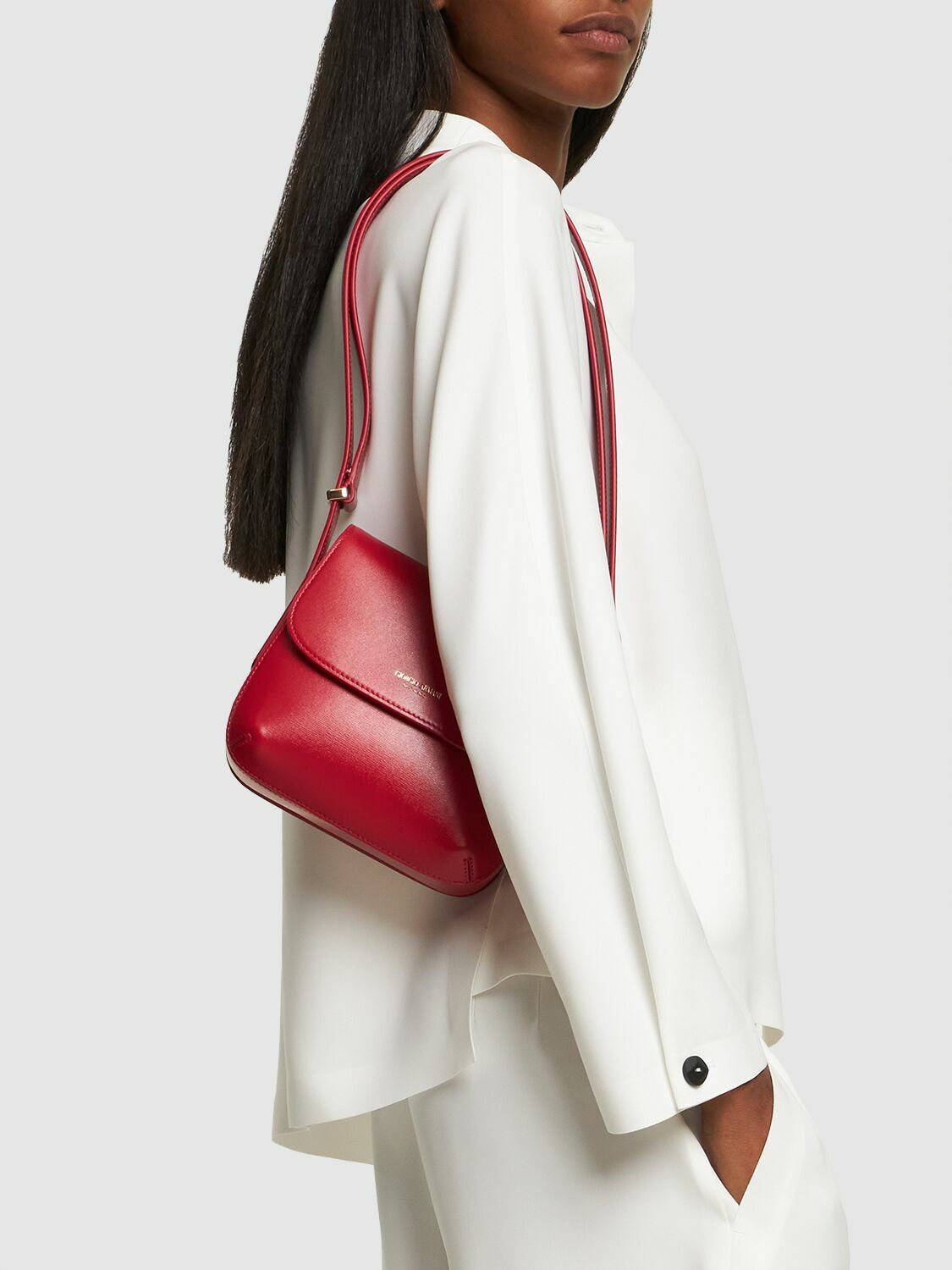 GIORGIO ARMANI - La Prima Leather Shoulder Bag Giorgio Armani GIORGIO ARMANI - La Prima Leather Shoulder Bag Giorgio Armani