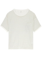 Frame Striped Linen T-shirt Green