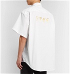 Vetements - Oversized Embellished Cotton-Poplin Shirt - White