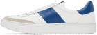 Dunhill White & Blue Court Legacy Sneakers