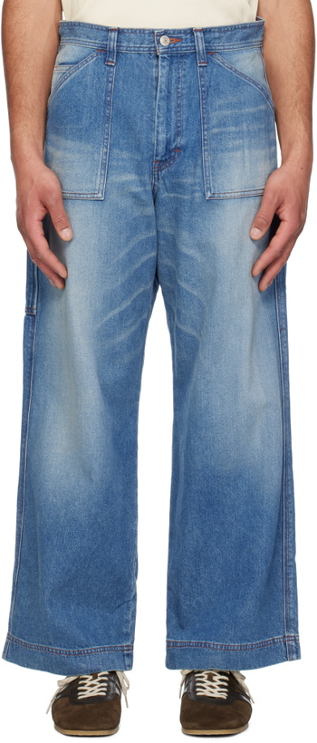 Photo: RICE NINE TEN Blue Faded Painter Jeans
