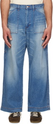 RICE NINE TEN Blue Faded Painter Jeans