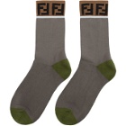 Fendi Grey and Green Forever Fendi Socks