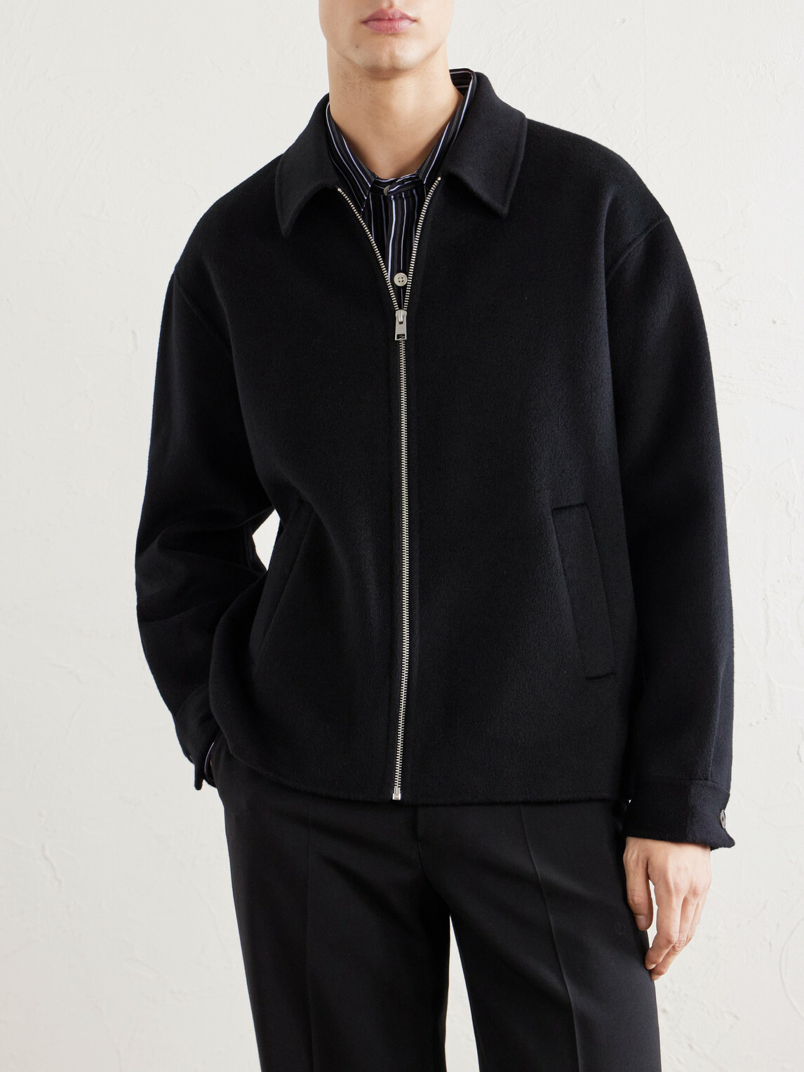 FRAME - Wool-Felt Blouson - Black