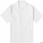 Norse Projects Men's Carsten Stripe Short Sleeve Shirt in Marble White