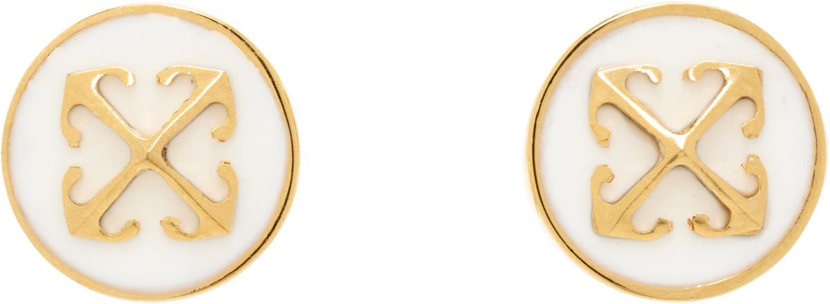 Off-White Round Arrow Earrings