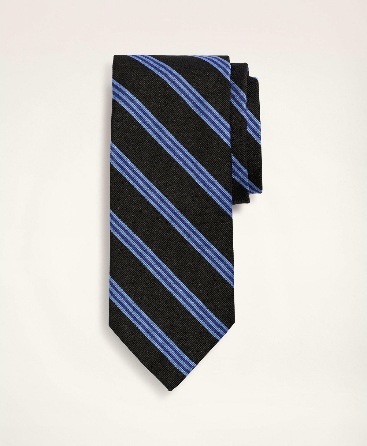 Brooks Brothers Men's Rep Tie | Black/Light Blue