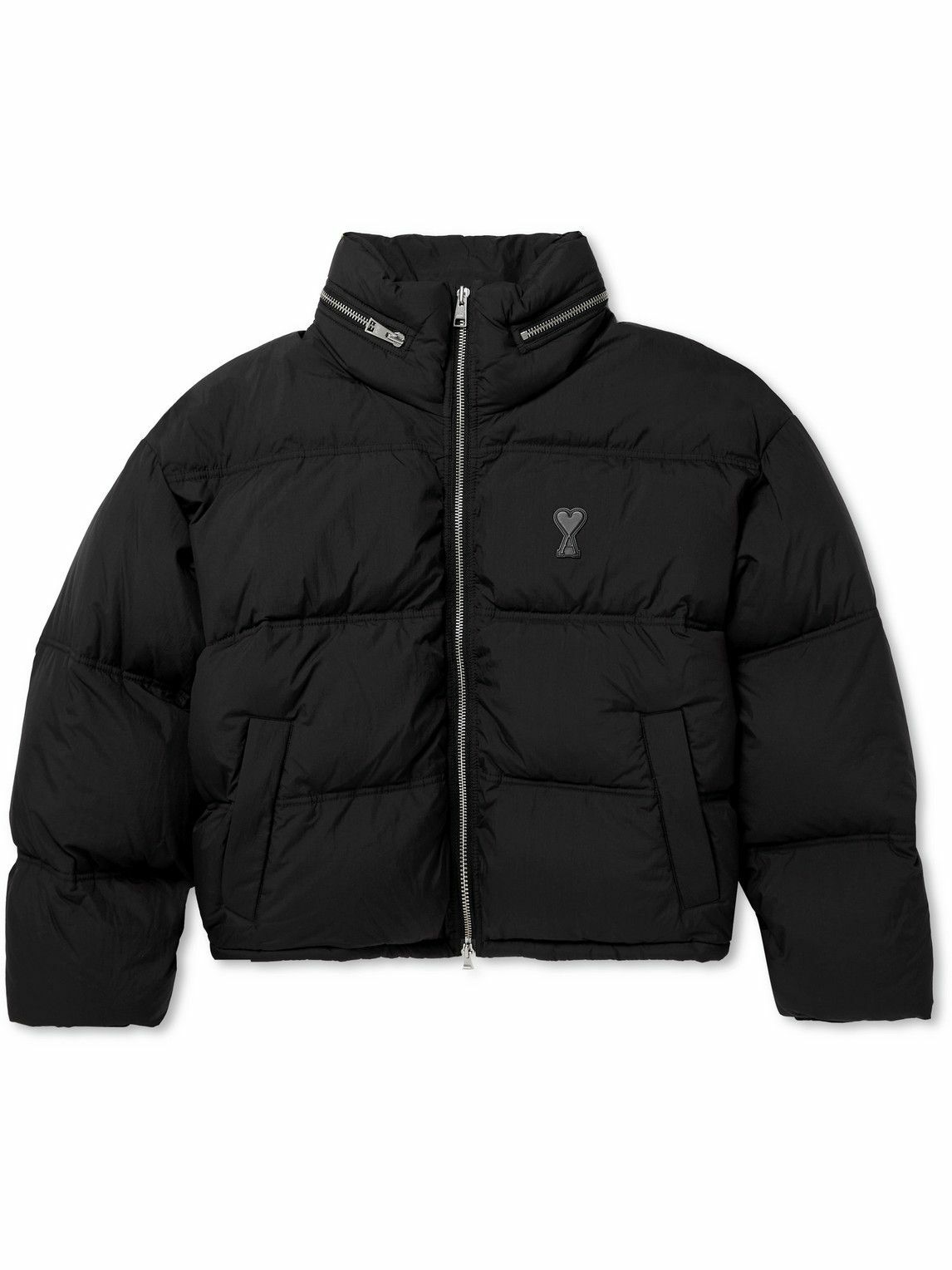 AMI PARIS - Logo-Appliquéd Quilted Shell Down Jacket - Black