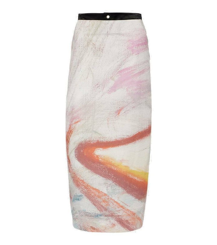 Photo: Jacques Wei Printed cotton-blend midi skirt