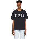 Stolen Girlfriends Club SSENSE Exclusive Black Glittered Logo T-Shirt