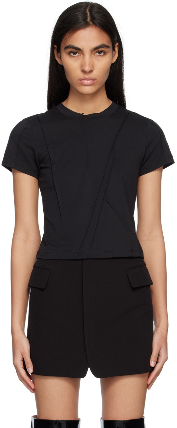 lesugiatelier Black Disordered Pintuck T-Shirt