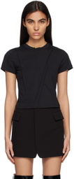 lesugiatelier Black Disordered Pintuck T-Shirt