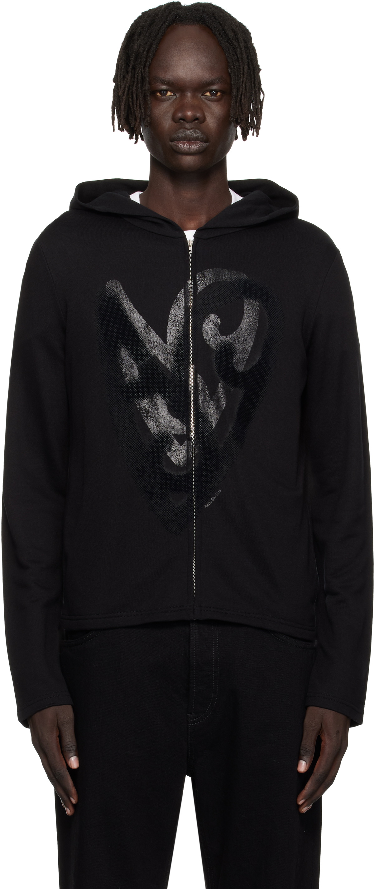 Acne Studios Black Heart Logo Hoodie Acne Studios