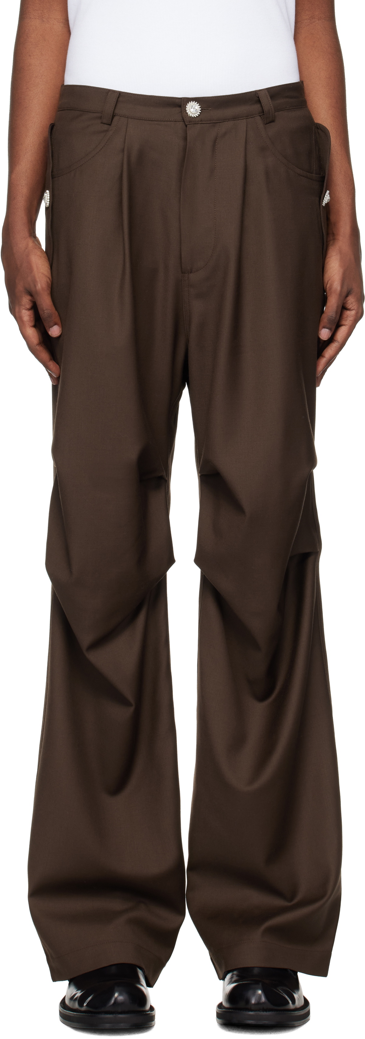 BLUEMARBLE Brown Parachute Trousers