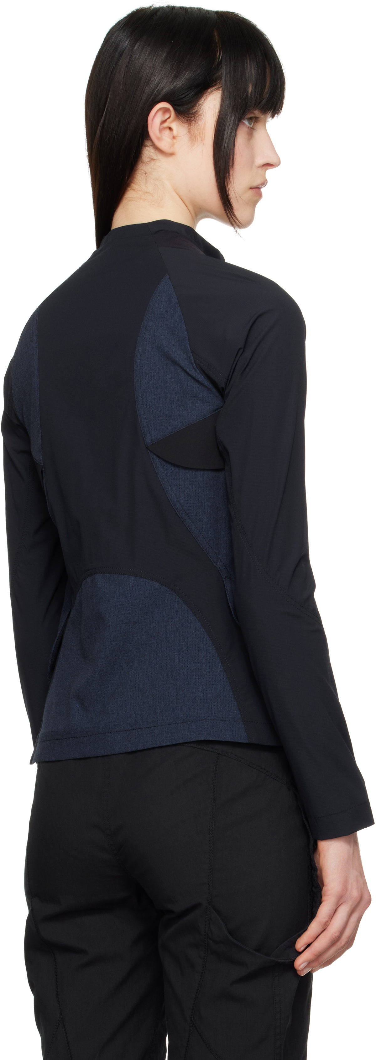 HYEIN SEO Navy & Black Paneled Windbreaker Jacket