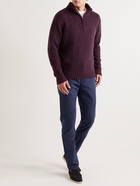 Peter Millar - Wool and Cashmere-Blend Half-Zip Sweater - Burgundy