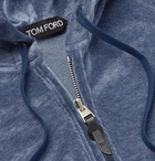 TOM FORD - Velour Zip-Up Hoodie - Blue