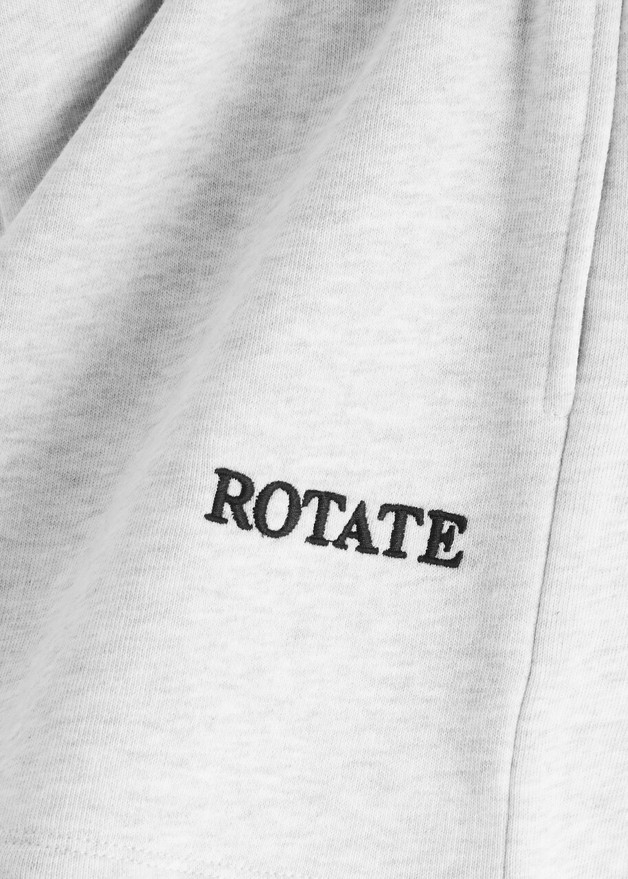 Rotate Sunday Logo-embroidered Cotton Shorts Light Grey