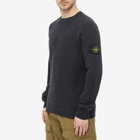 Stone Island Men's Lambswool Crew Knit in Charcoal