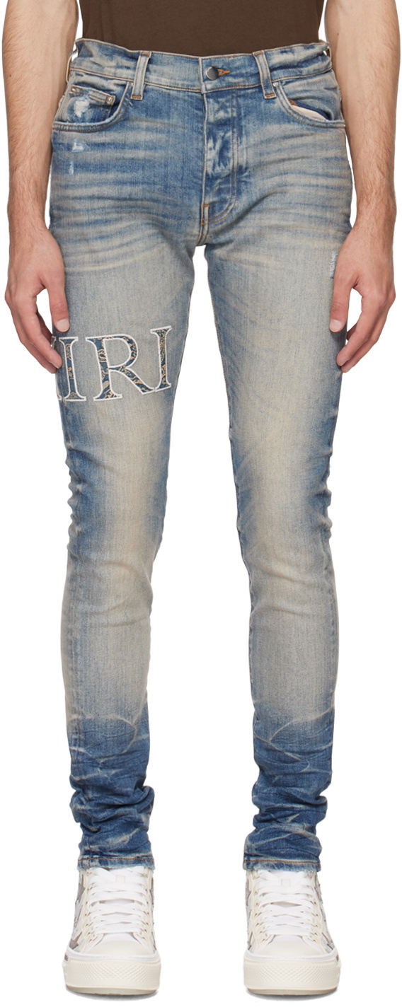 AMIRI Blue Bandana Jeans Amiri