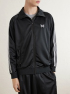 Needles - Logo-Embroidered Striped Jersey Track Jacket - Black