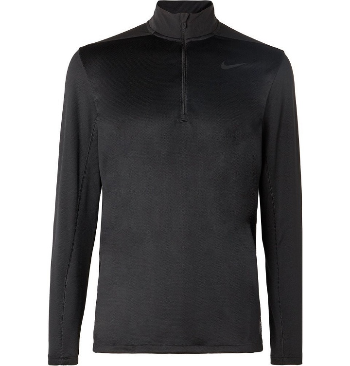 Photo: Nike Golf - Stretch Mesh-Panelled Dri-FIT Half-Zip Top - Black