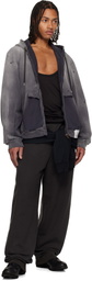 Maison MIHARA YASUHIRO Black Sun Faded Like Zip-Up Hoodie
