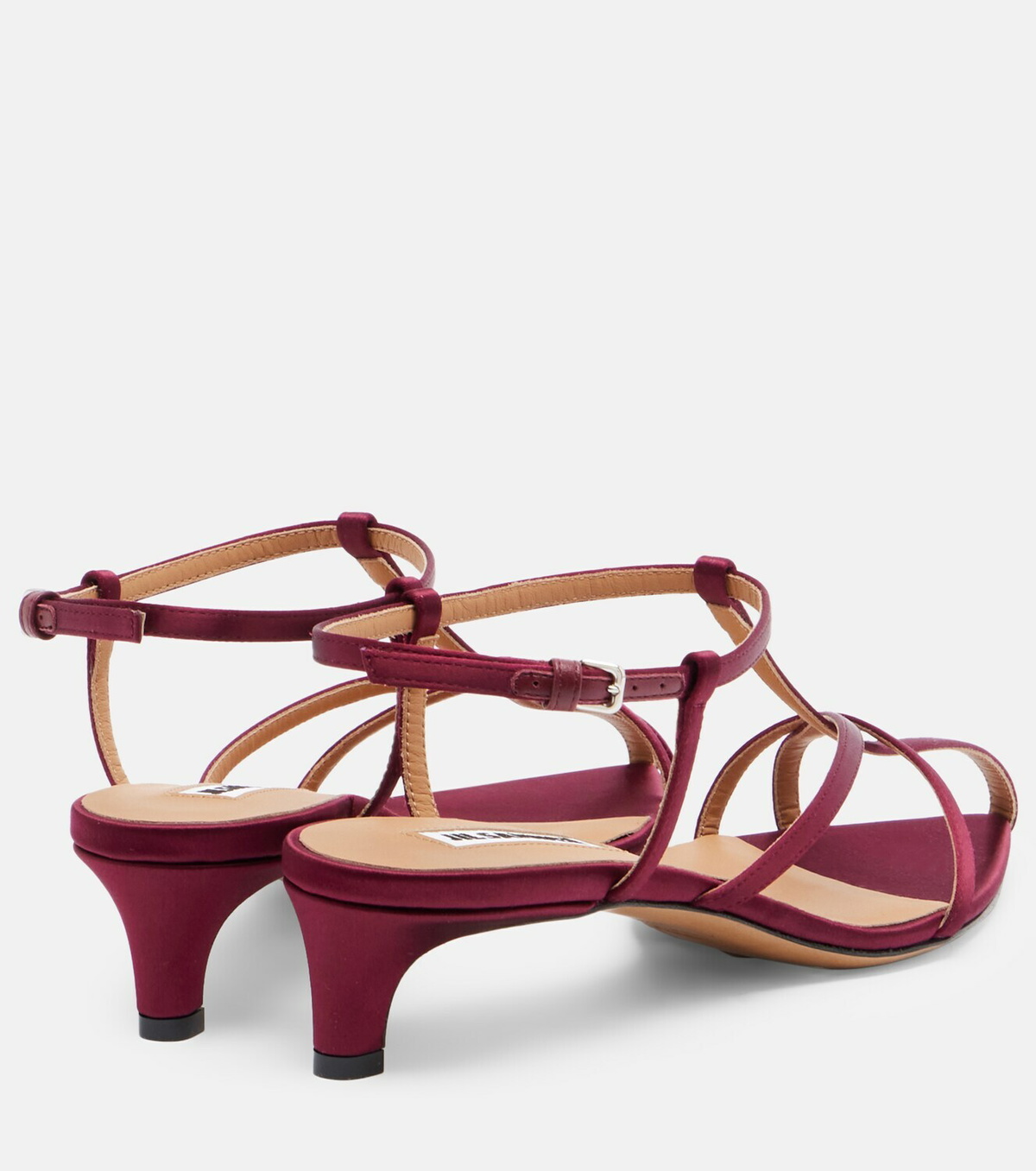 Jil Sander Cage satin and leather sandals