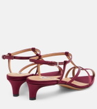 Jil Sander Cage satin and leather sandals