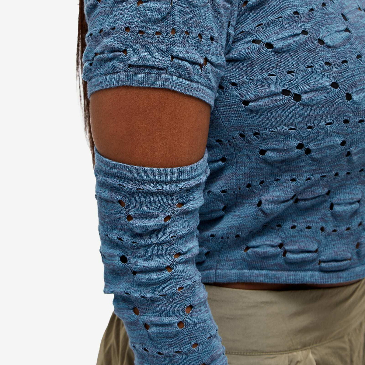 Brain Dead Women's Bubble Knit Cardigan in Blue