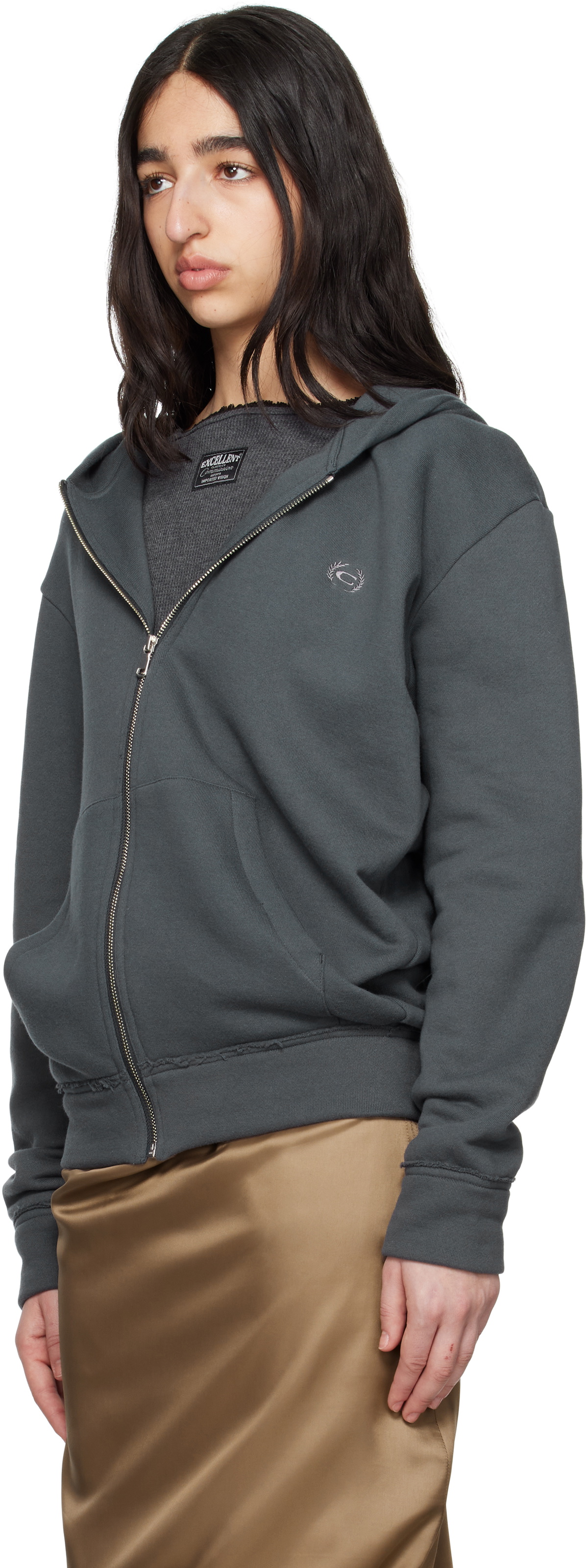 Commission Gray Twisted Zip-Up Hoodie