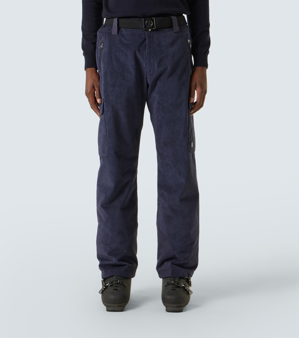 Bogner Corbin belted ribbed-knit ski pants