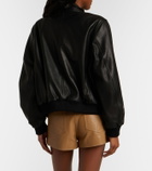 Nour Hammour Leontine leather shorts