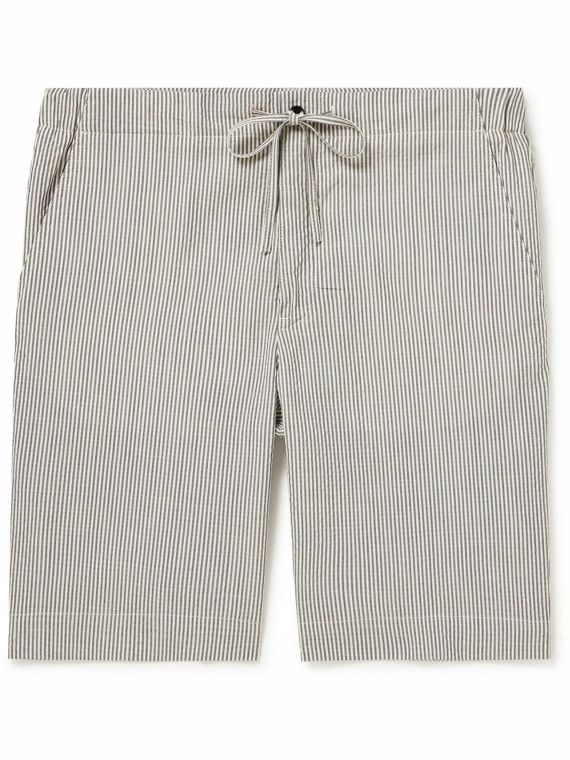 Loro Piana - Straight-Leg Striped Wool-Blend Shorts - Gray Loro Piana