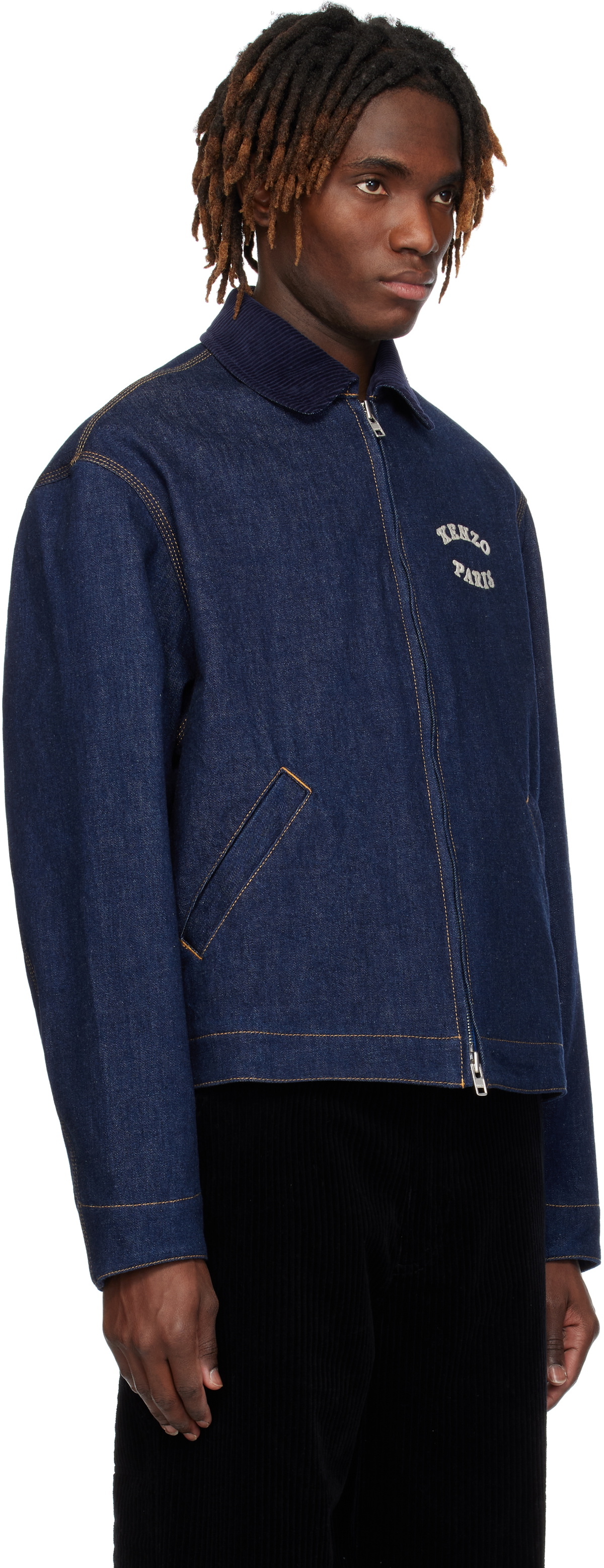 Kenzo Blue Kenzo Paris VERDY Edition Padded Workwear Denim Jacket