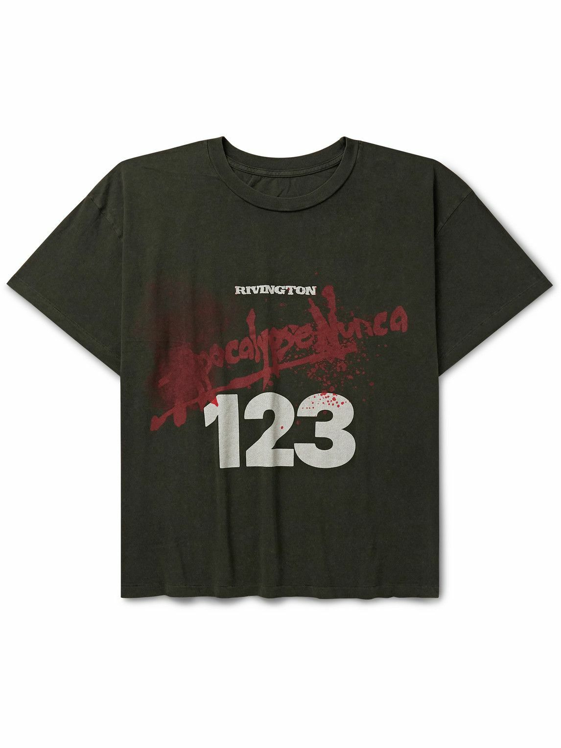RRR123 - Apocalypse Logo-Print Cotton-Jersey T-Shirt - Black