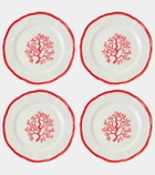 Les-Ottomans Coral set of 4 ceramic dinner plates