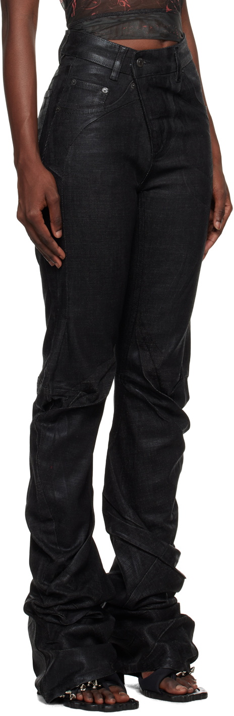 OTTOLINGER ブラック ダブルフォールド ジーンズ XS OTTOLINGER ブラック ダブルフォールド ジーンズ XS