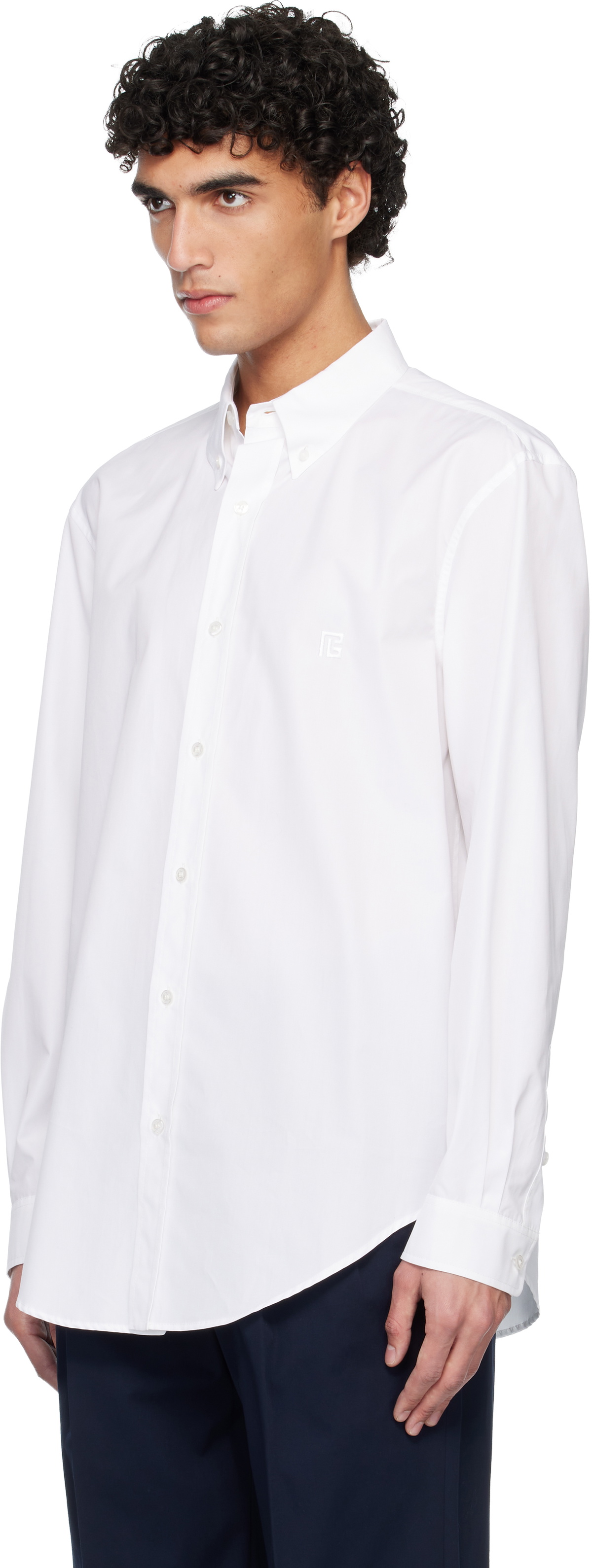 Balmain White Cotton Poplin Shirt