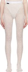 Marine Serre Off-White Recycled Mesh Flock Tights