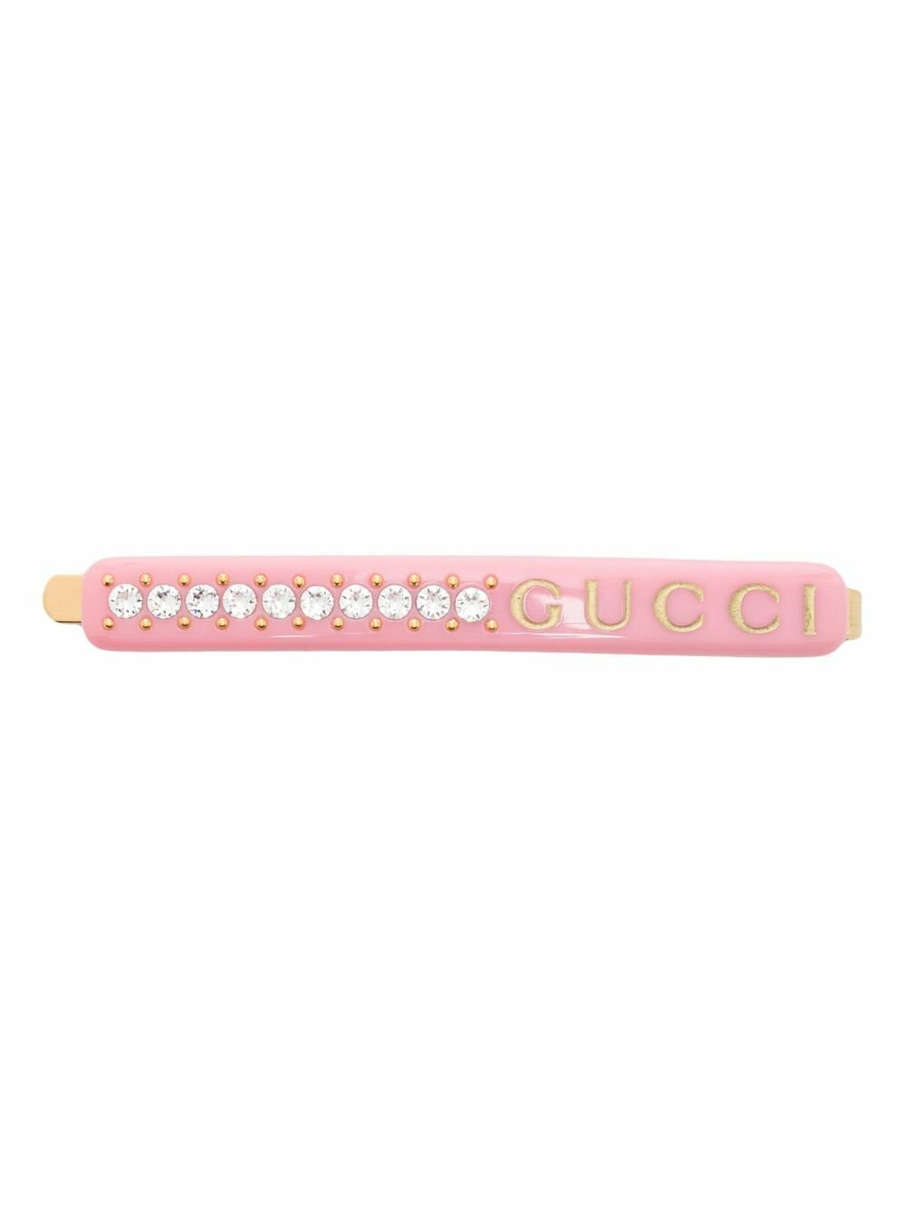 Gucci Pink Crystal Logo Hair Clip Gucci