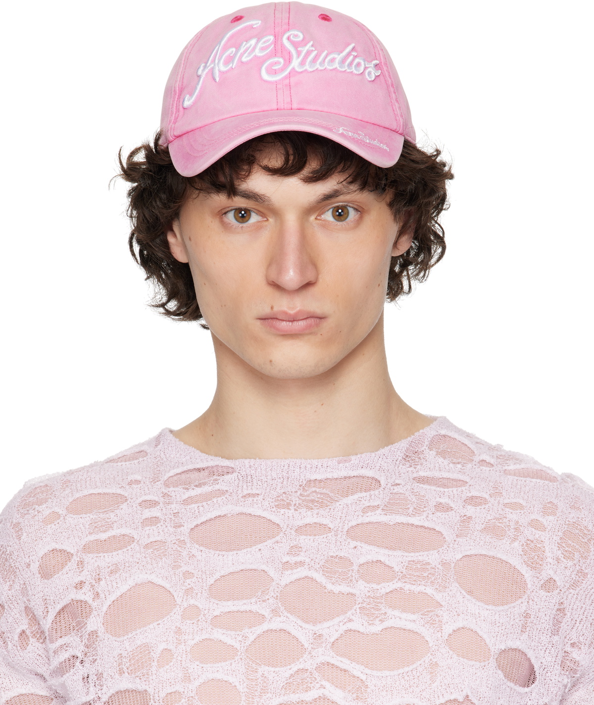 Acne Studios - Logo-Flocked Satin-Jersey and Mesh Trucker