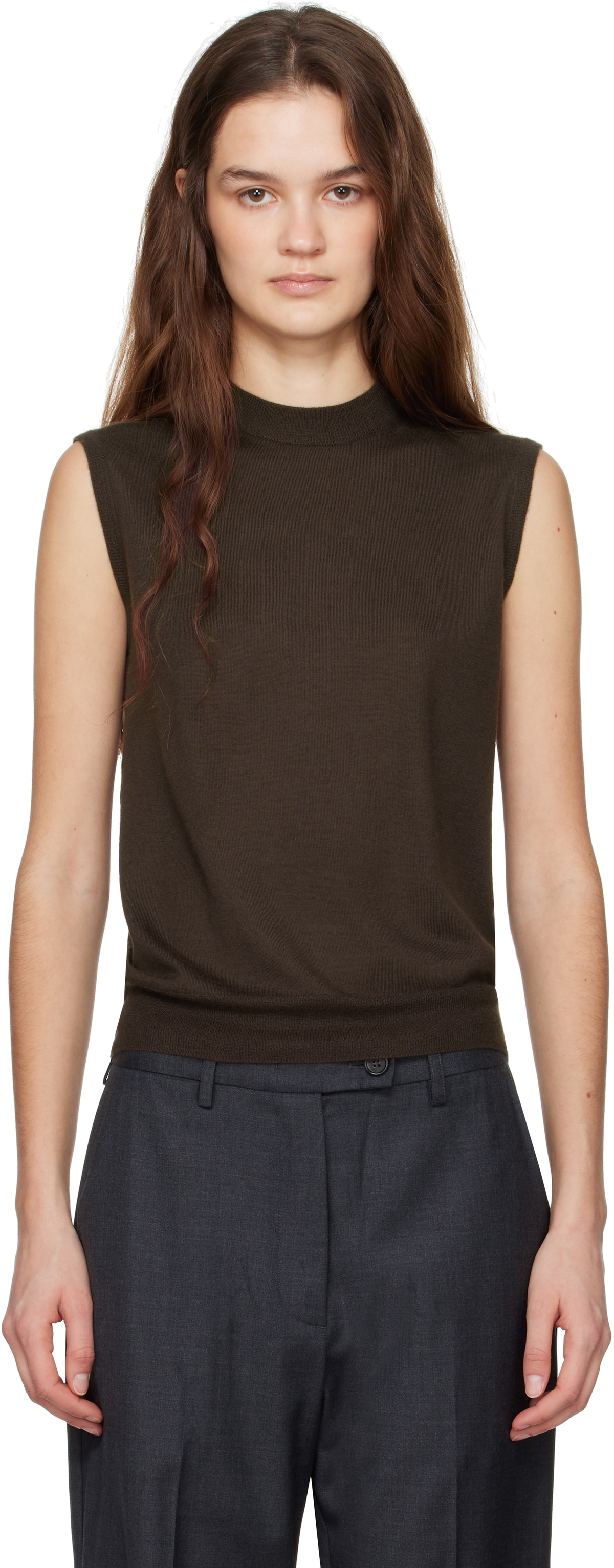 CO Brown Fine Cashmere Shell Vest