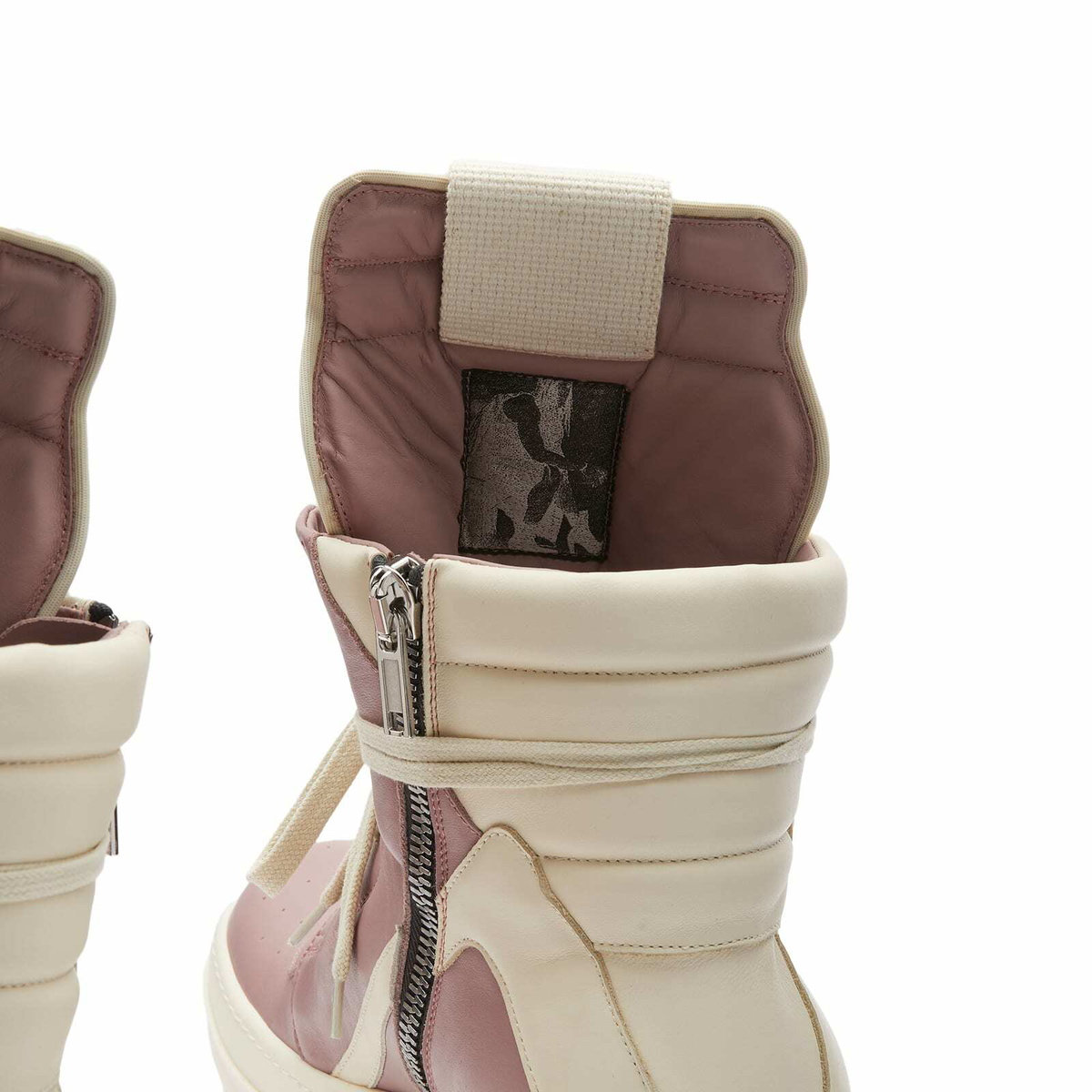 Rick Owens Men's Geobasket Sneakers in Dusty Pink/Milk Rick Owens