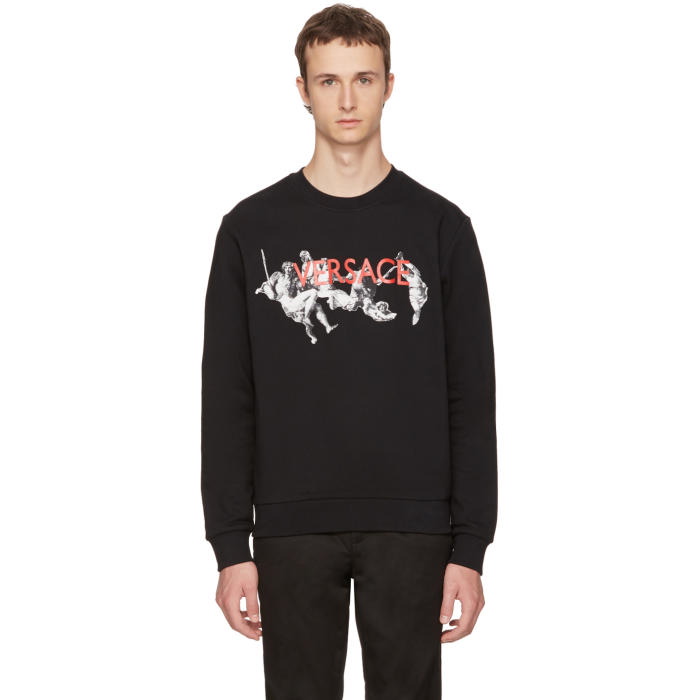 Photo: Versace Black Statue Logo Sweatshirt