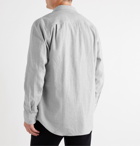Mr P. - Paul Mélange Cotton, Linen and Wool-Blend Flannel Shirt - Gray