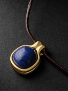 Fernando Jorge - Cushion 18-Karat Gold, Leather and Lapis Lazuli Necklace