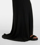 Plan C Scarf-detail jersey maxi dress