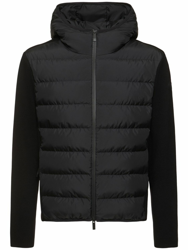 Photo: MONCLER Knitted Wool Blend Down Cardigan Jacket